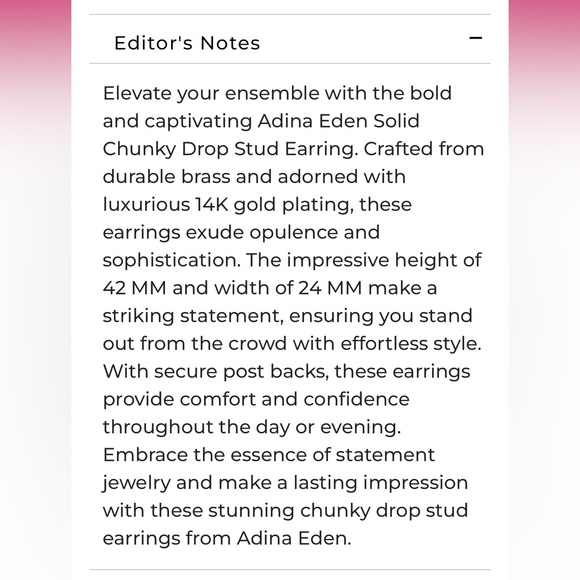 NWT teardrop gold plated earrings Adina Eden - Picture 6 of 12